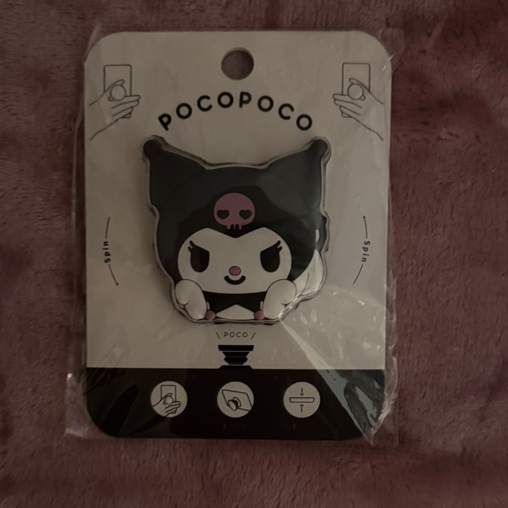 Sanrio Black and Pink Kuromi Phone Grip